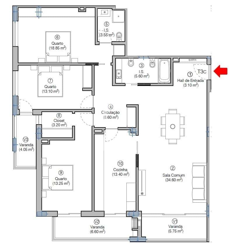 3 bed Apartment in Figueira da Foz, Coimbra