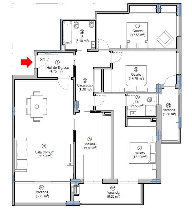 3 bed Apartment in Figueira da Foz, Coimbra