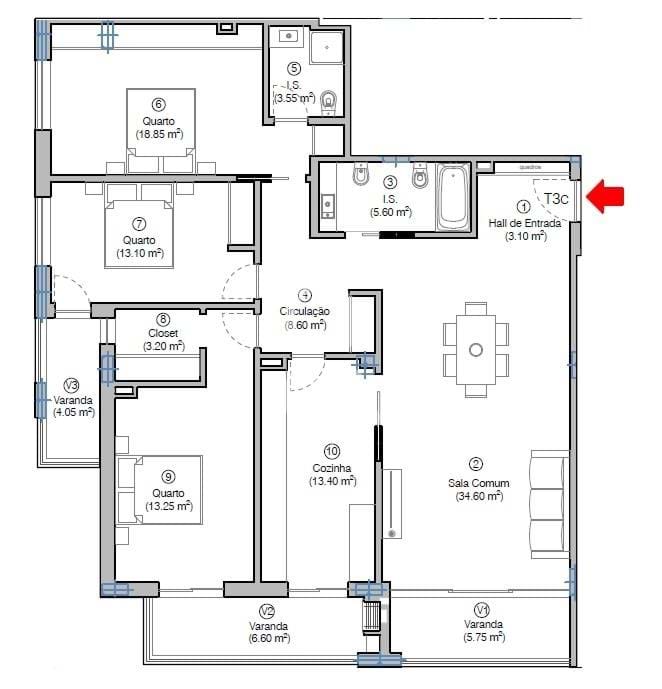 3 bed Apartment in Figueira da Foz, Coimbra