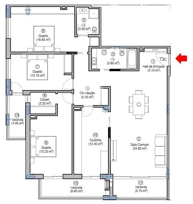 3 bed Apartment in Figueira da Foz, Coimbra